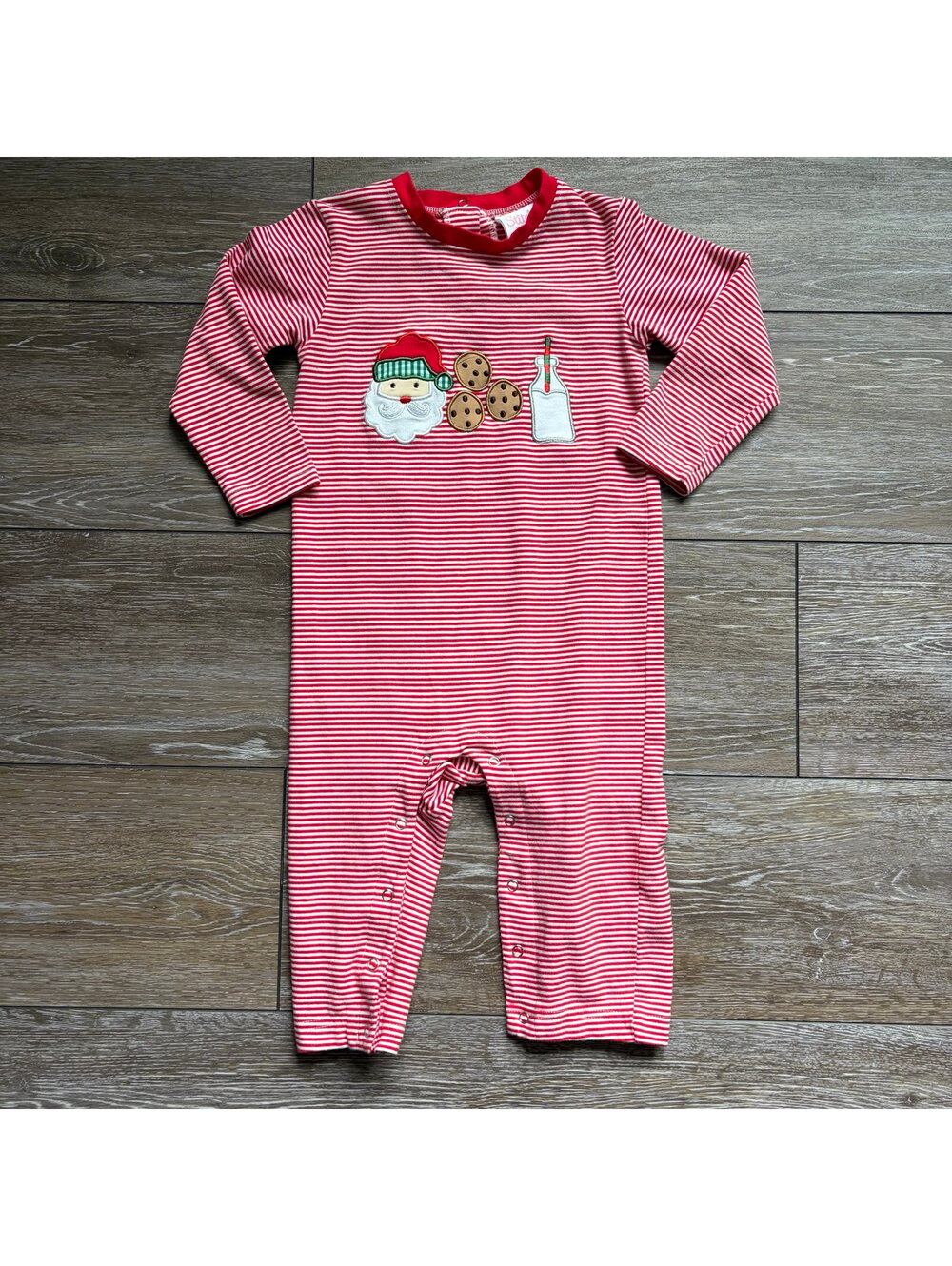 Stitchy Fish Santa Milk and Cookies Romper